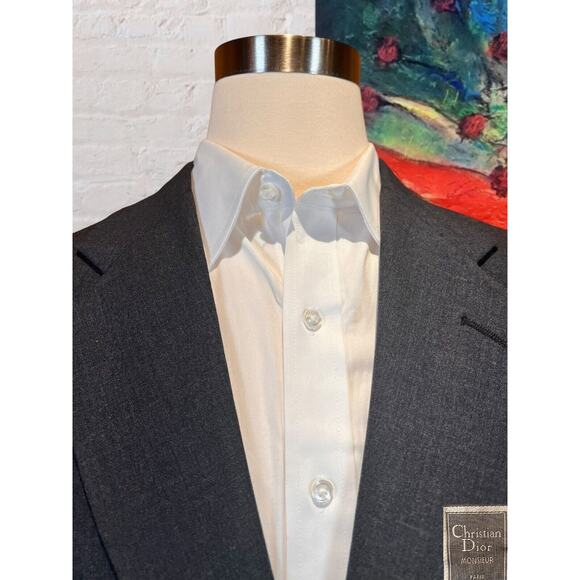 Christian Dior Monsieur Paris 40R Slim Mens Dark Gray Blazer Sport Coat Jacket - Picture 2 of 12